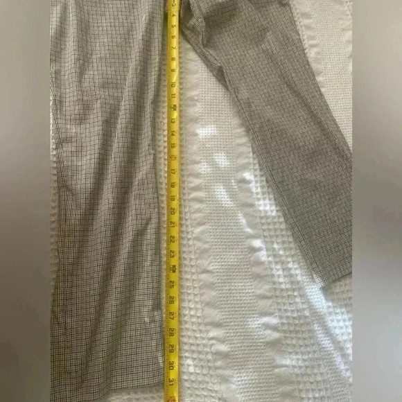 Tommy Hilfiger Women’s Dress Pants Checkered Tan Straight Leg Mid Rise Size 16 - Picture 8 of 11